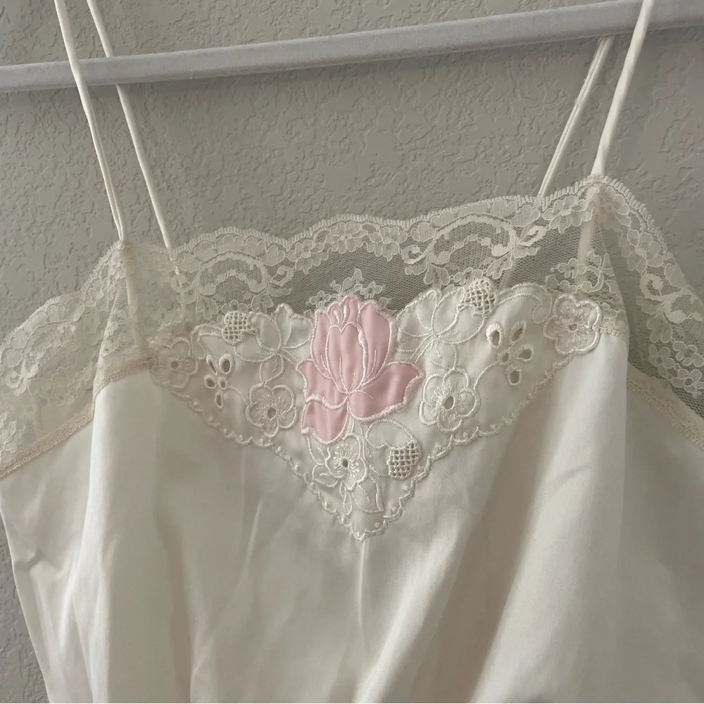 Vintage Gilead Satin Lace Romper Nightie Small Made in USA - Picture 3 of 8